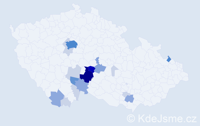 Příjmení: 'Tošerová', počet výskytů 57 v celé ČR