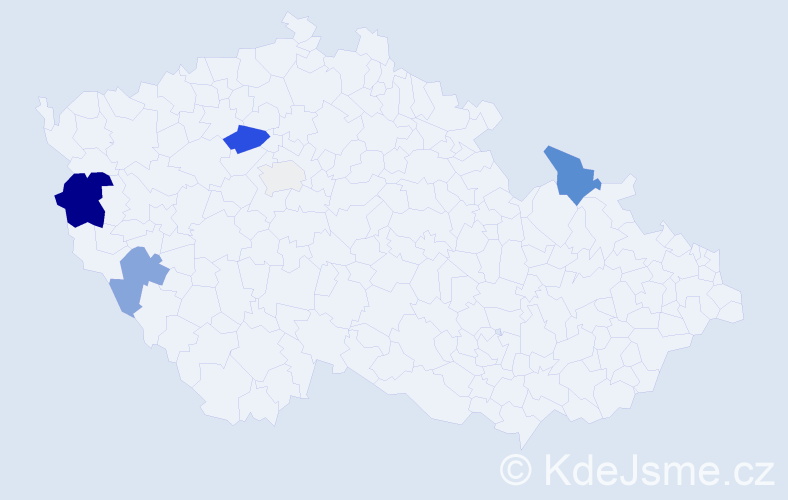 Příjmení: 'Distlerová', počet výskytů 16 v celé ČR