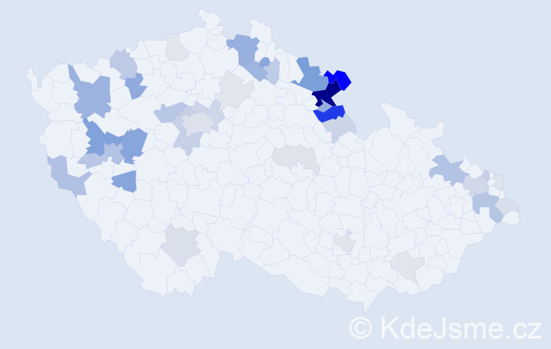 Příjmení: 'Meierová', počet výskytů 126 v celé ČR