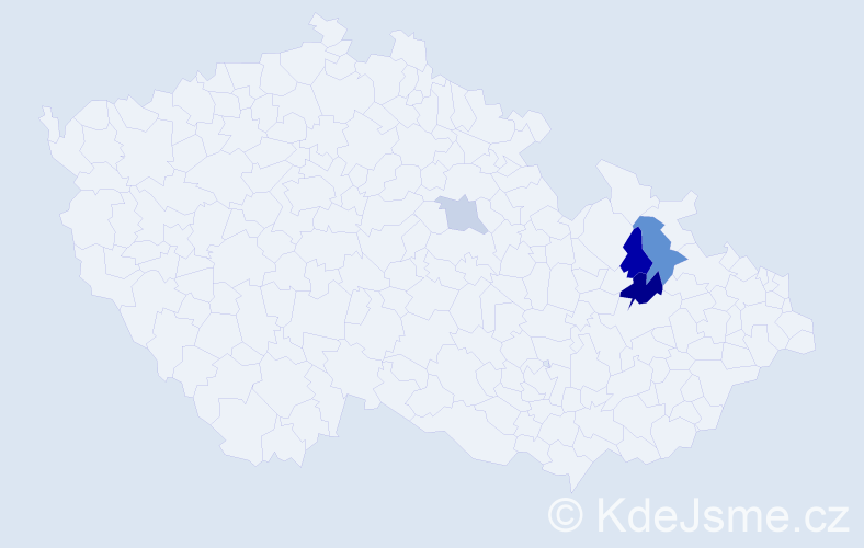 Příjmení: 'Křižanič', počet výskytů 8 v celé ČR