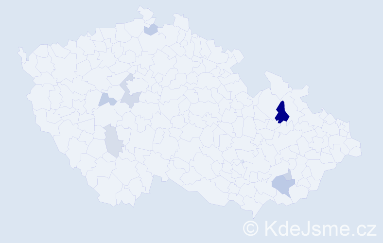 Příjmení: 'Tarcalová', počet výskytů 15 v celé ČR