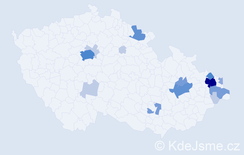 Příjmení: 'Retková', počet výskytů 46 v celé ČR