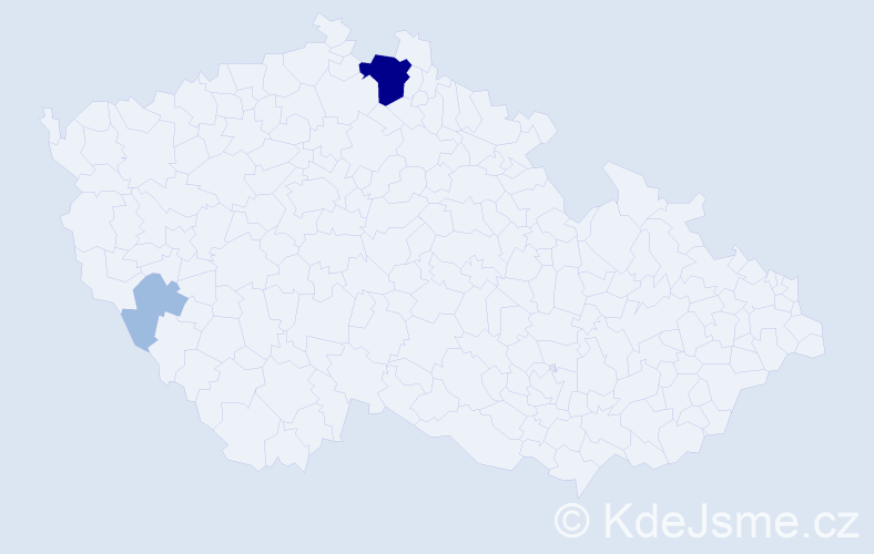 Příjmení: 'Mičjarová', počet výskytů 5 v celé ČR