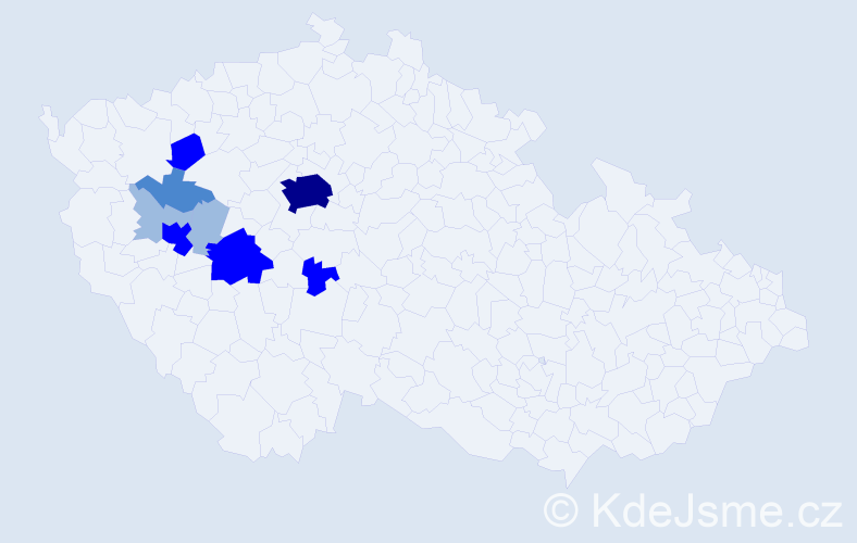 Příjmení: 'Daliman', počet výskytů 20 v celé ČR