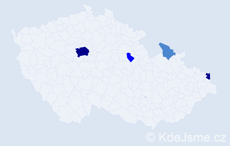 Příjmení: 'Mile', počet výskytů 9 v celé ČR