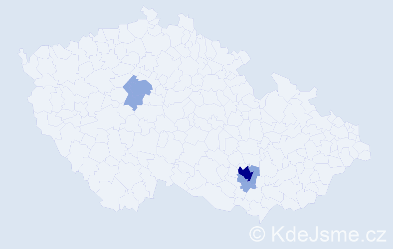 Příjmení: 'Mulíček', počet výskytů 14 v celé ČR