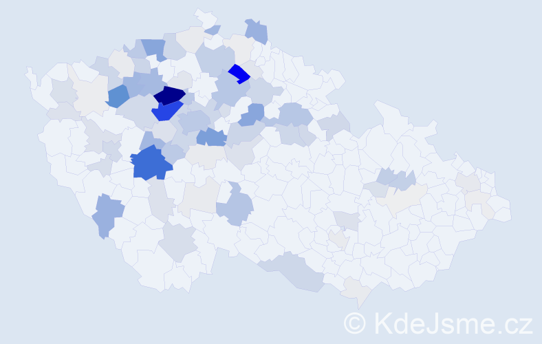 Příjmení: 'Dandová', počet výskytů 410 v celé ČR