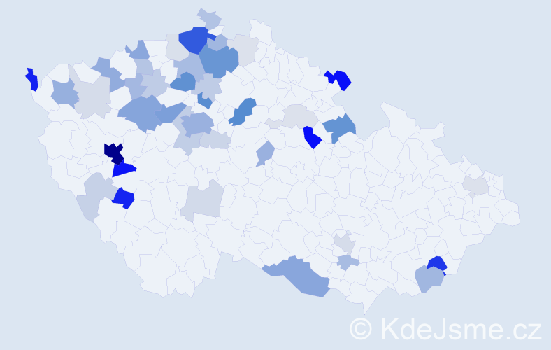 Příjmení: 'Rajchl', počet výskytů 148 v celé ČR