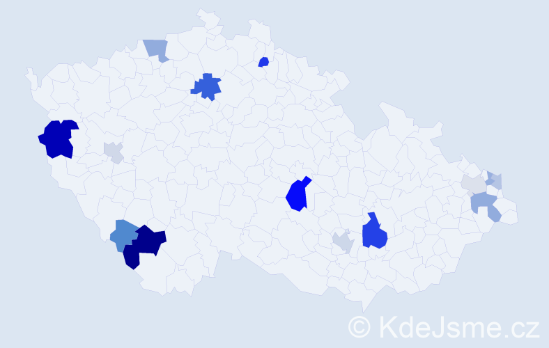 Příjmení: 'Keresteš', počet výskytů 31 v celé ČR
