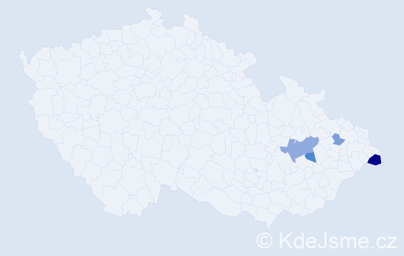 Příjmení: 'Švajcová', počet výskytů 8 v celé ČR