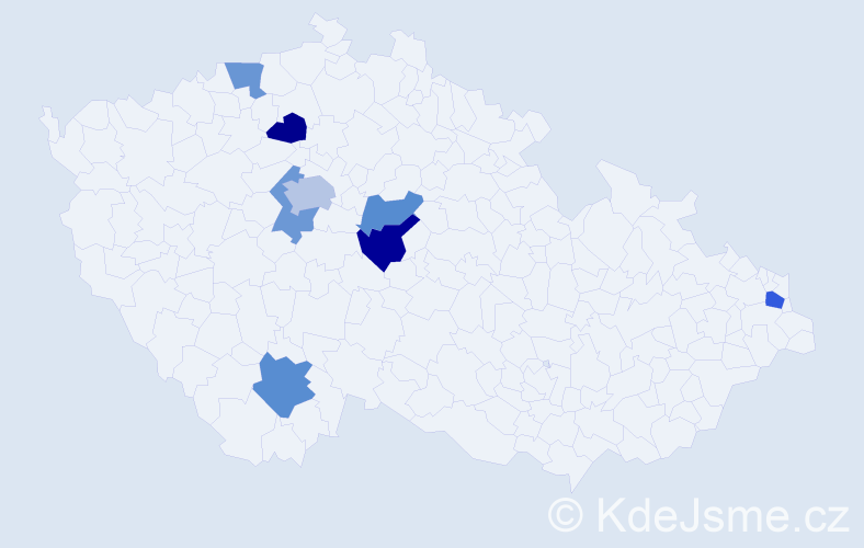 Příjmení: 'Czaková', počet výskytů 22 v celé ČR