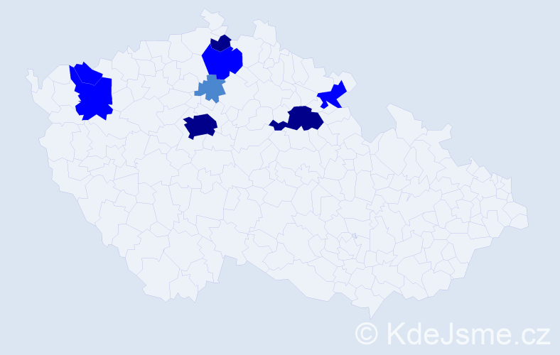 Příjmení: 'Rückel', počet výskytů 18 v celé ČR