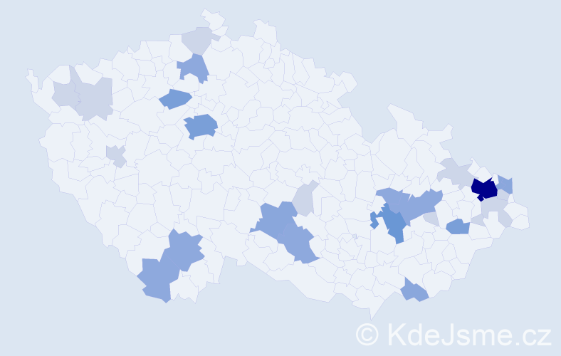 Příjmení: 'Smiešková', počet výskytů 65 v celé ČR