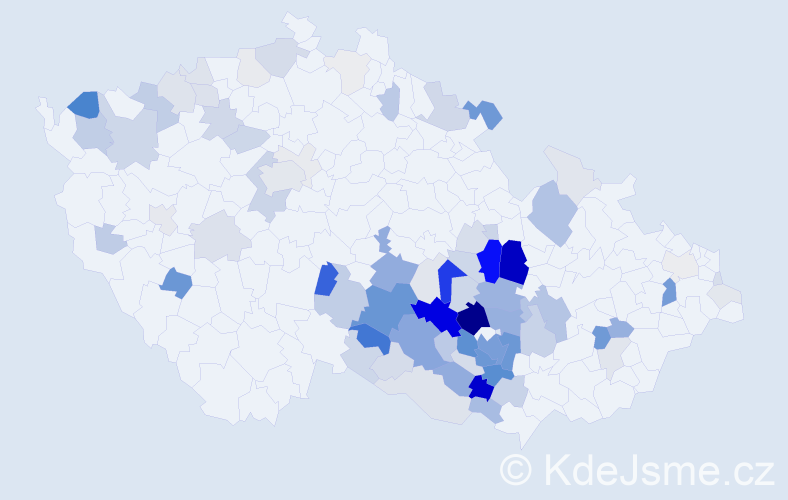 Příjmení: 'Pařil', počet výskytů 358 v celé ČR