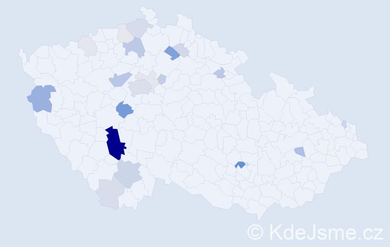 Příjmení: 'Ciboch', počet výskytů 74 v celé ČR