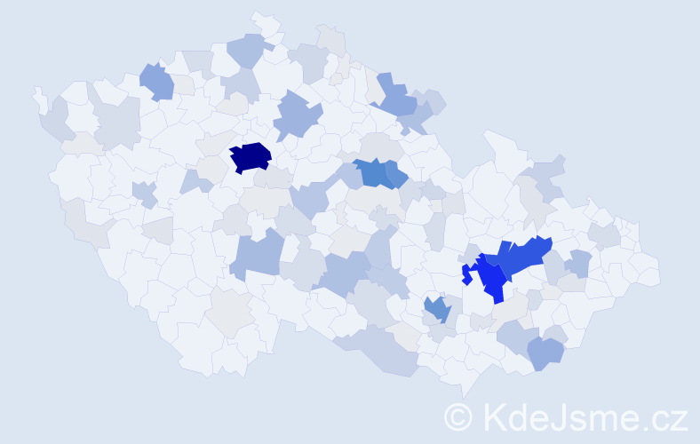 Příjmení: 'Kment', počet výskytů 461 v celé ČR