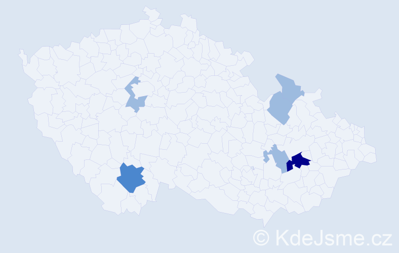 Příjmení: 'Řihovský', počet výskytů 10 v celé ČR