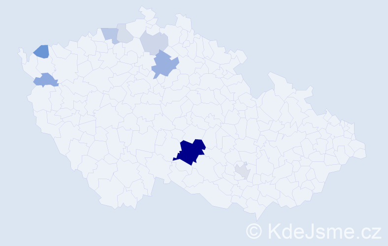 Příjmení: 'Dreveňaková', počet výskytů 27 v celé ČR