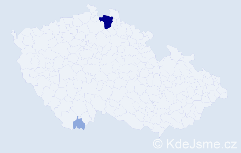 Příjmení: 'Dolaková', počet výskytů 6 v celé ČR