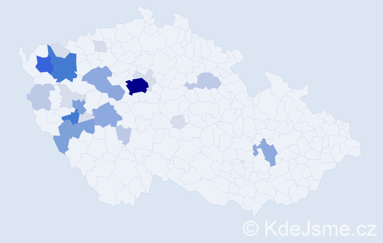 Příjmení: 'Kriegerová', počet výskytů 90 v celé ČR
