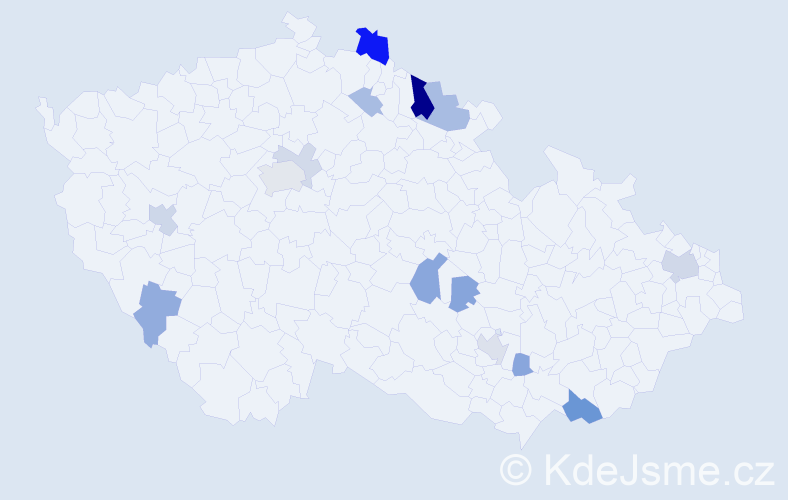 Příjmení: 'Krošláková', počet výskytů 33 v celé ČR