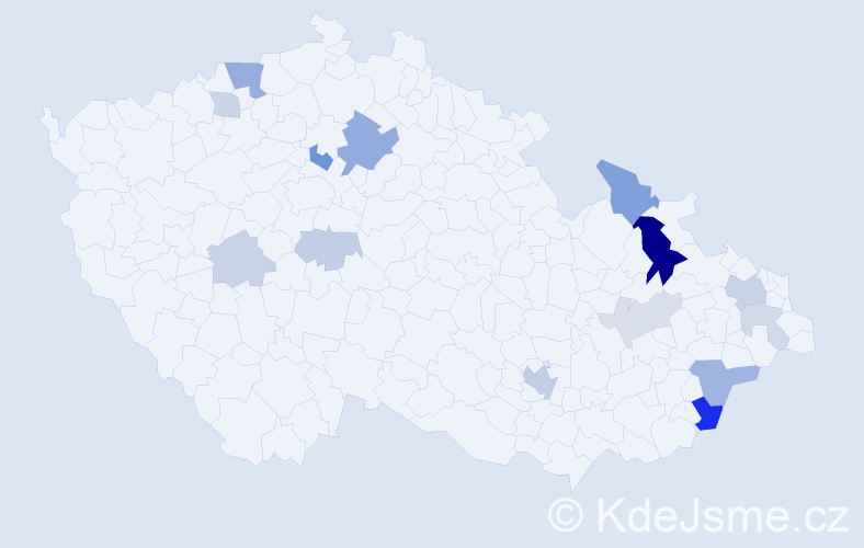 Příjmení: 'Molnarová', počet výskytů 34 v celé ČR