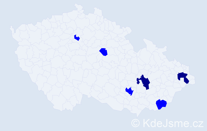 Příjmení: 'Kútny', počet výskytů 8 v celé ČR
