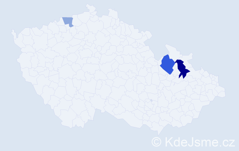Příjmení: 'Cojocarová', počet výskytů 9 v celé ČR