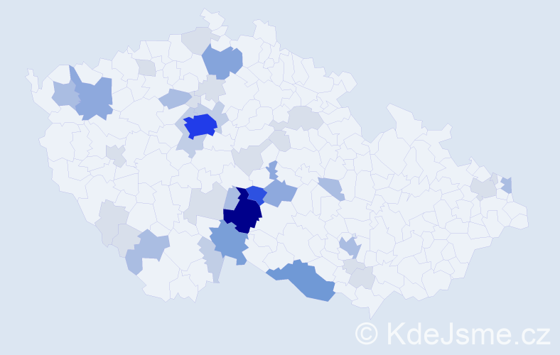 Příjmení: 'Dalíková', počet výskytů 116 v celé ČR