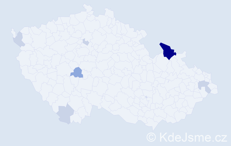 Příjmení: 'Andrušíková', počet výskytů 19 v celé ČR