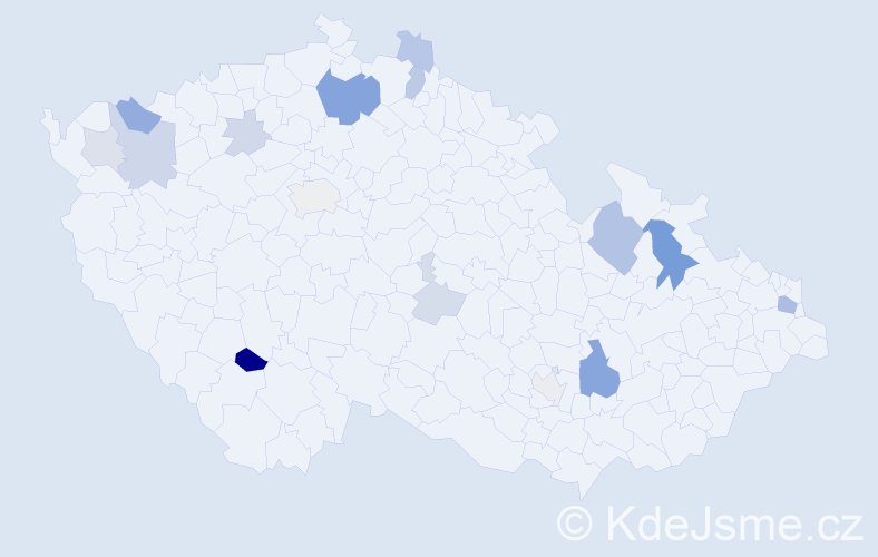 Příjmení: 'Höger', počet výskytů 38 v celé ČR