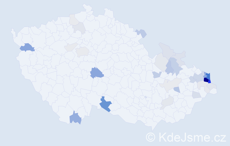 Příjmení: 'Firlová', počet výskytů 125 v celé ČR