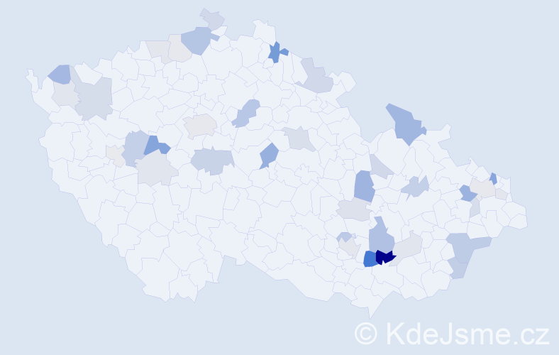 Příjmení: 'Juriš', počet výskytů 78 v celé ČR
