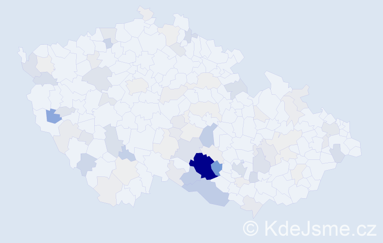 Příjmení: 'Dokulilová', počet výskytů 373 v celé ČR