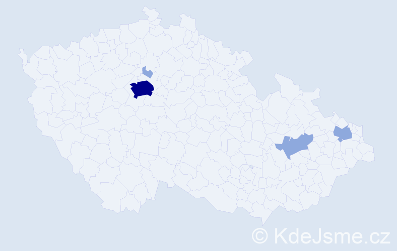 Příjmení: 'Kuzmin', počet výskytů 8 v celé ČR