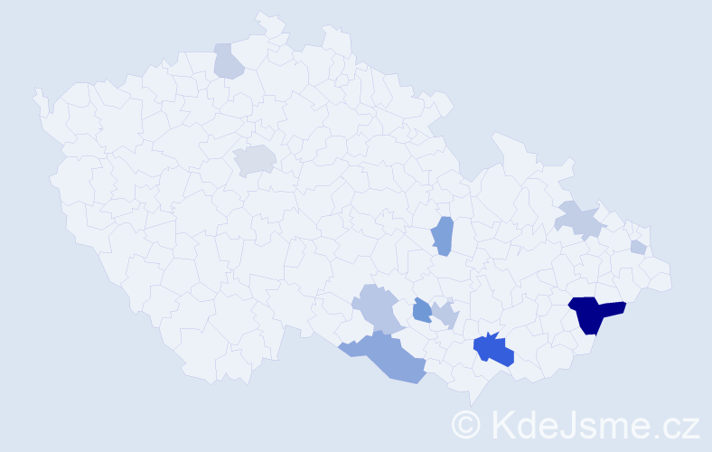 Příjmení: 'Kyslingerová', počet výskytů 27 v celé ČR
