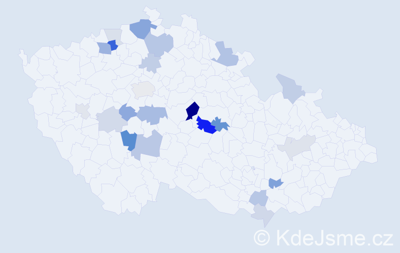 Příjmení: 'Bečkovská', počet výskytů 45 v celé ČR