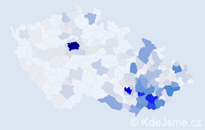 Příjmení: 'Machálek', počet výskytů 1031 v celé ČR