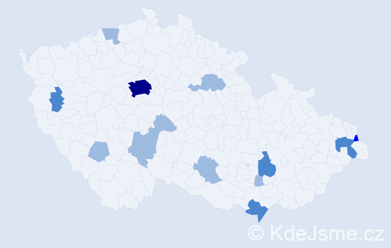 Příjmení: 'Dlhá', počet výskytů 23 v celé ČR