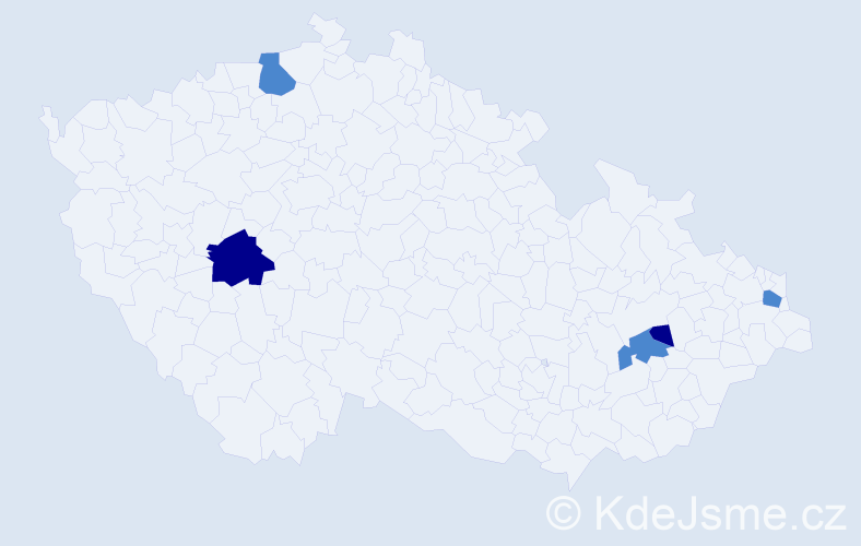 Příjmení: 'Koroą', počet výskytů 9 v celé ČR