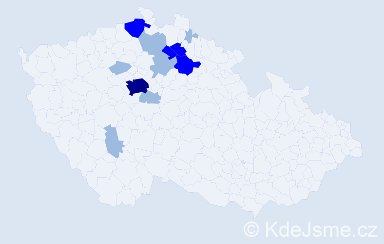 Příjmení: 'Ajchler', počet výskytů 22 v celé ČR