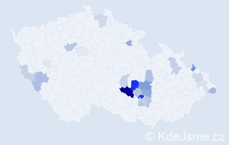 Příjmení: 'Jízdný', počet výskytů 59 v celé ČR