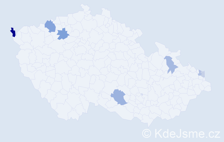 Příjmení: 'Močko', počet výskytů 13 v celé ČR