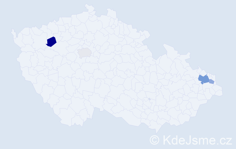 Příjmení: 'Csoroszová', počet výskytů 7 v celé ČR