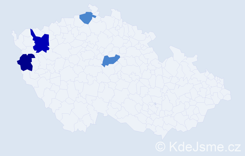 Příjmení: 'Beluczová', počet výskytů 5 v celé ČR