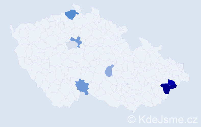 Příjmení: 'Kurišová', počet výskytů 26 v celé ČR