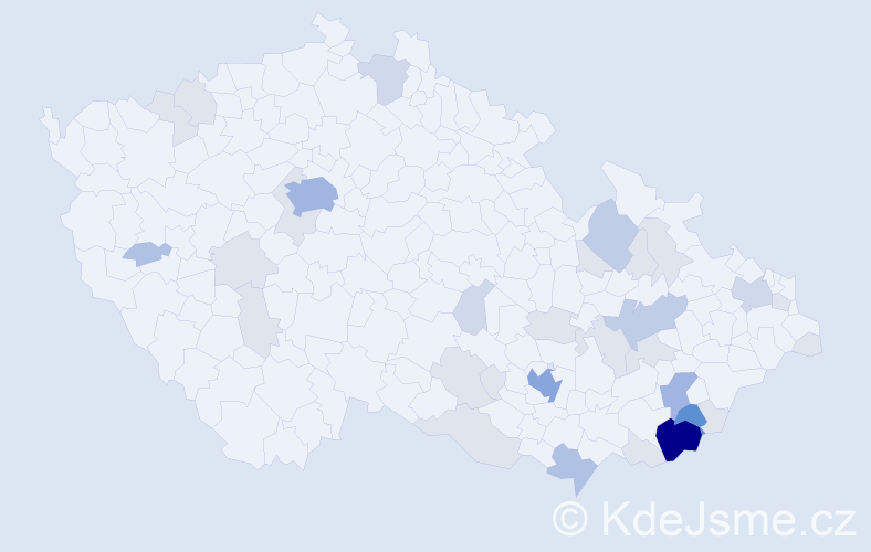 Příjmení: 'Miličková', počet výskytů 99 v celé ČR