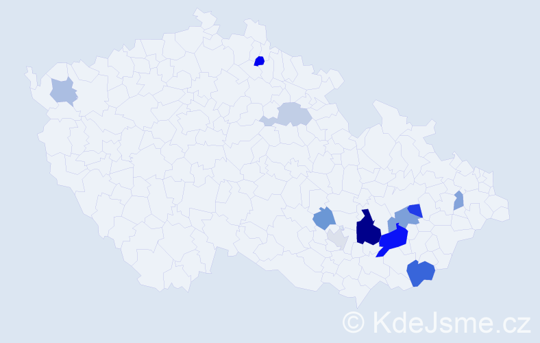Příjmení: 'Baranyaiová', počet výskytů 22 v celé ČR