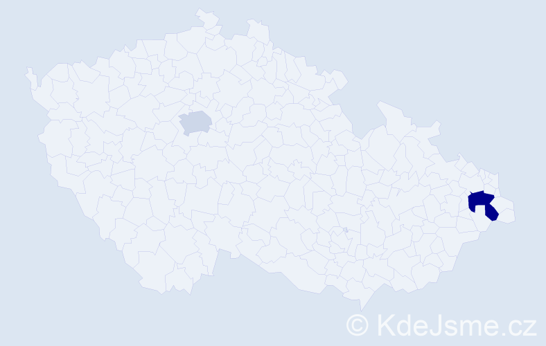 Příjmení: 'Kubies', počet výskytů 11 v celé ČR