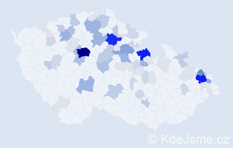 Příjmení: 'Kotlář', počet výskytů 232 v celé ČR